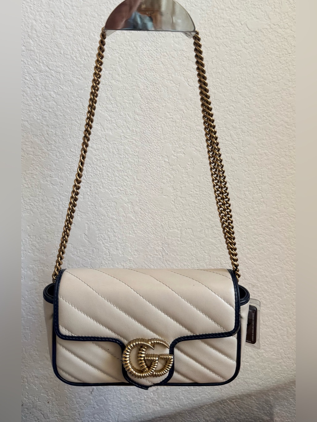 Gucci Super Mini Gg Marmont Matelasse Leather Torchon Flap Crossbody Euc